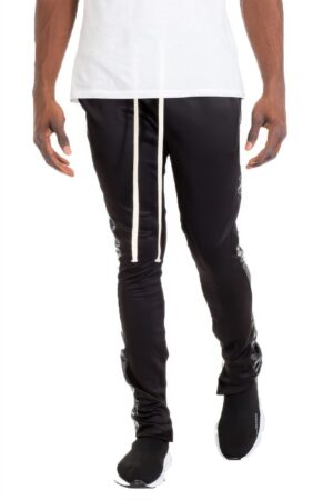 Leather Tape Track Pants – Slim Fit Men’s Joggers