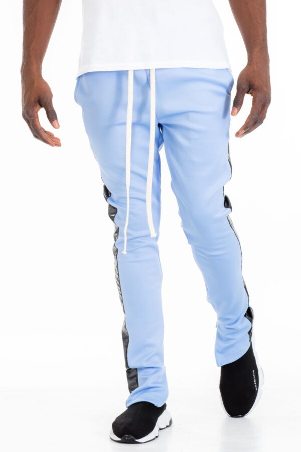 Leather Tape Track Pants – Slim Fit Men’s Joggers