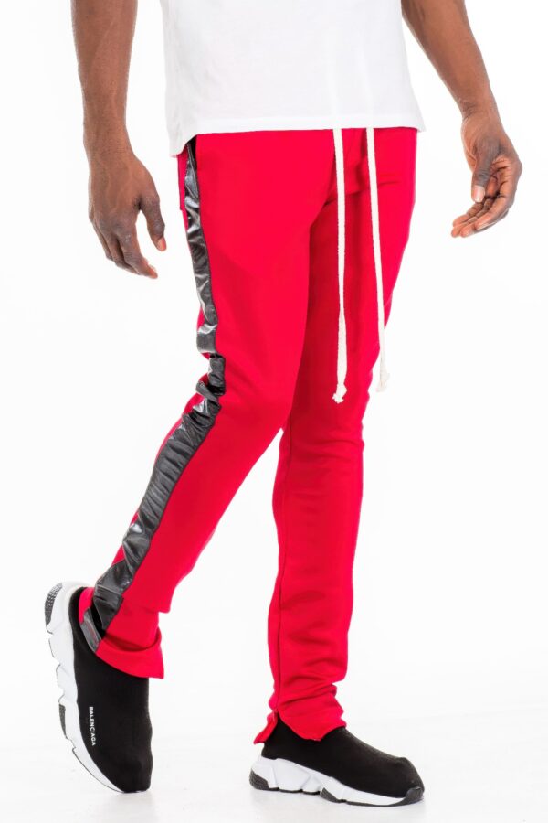 Leather Tape Track Pants – Slim Fit Men’s Joggers