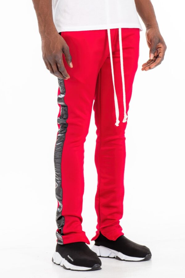 Leather Tape Track Pants – Slim Fit Men’s Joggers