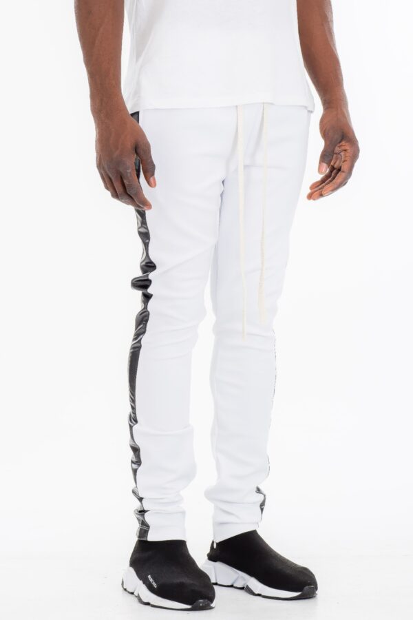 Leather Tape Track Pants – Slim Fit Men’s Joggers