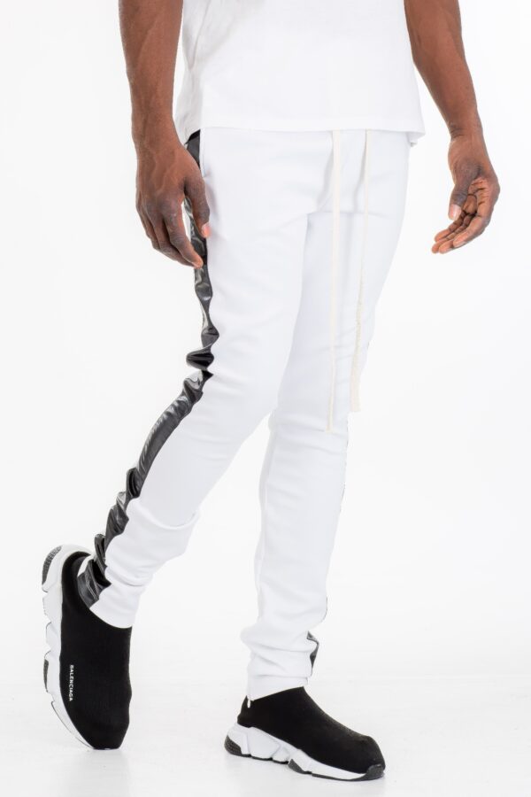 Leather Tape Track Pants – Slim Fit Men’s Joggers