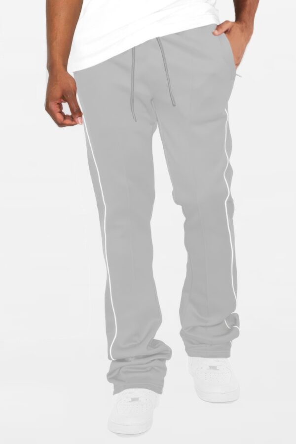 Men’s Stacked Flare Track Pants with White Side Piping