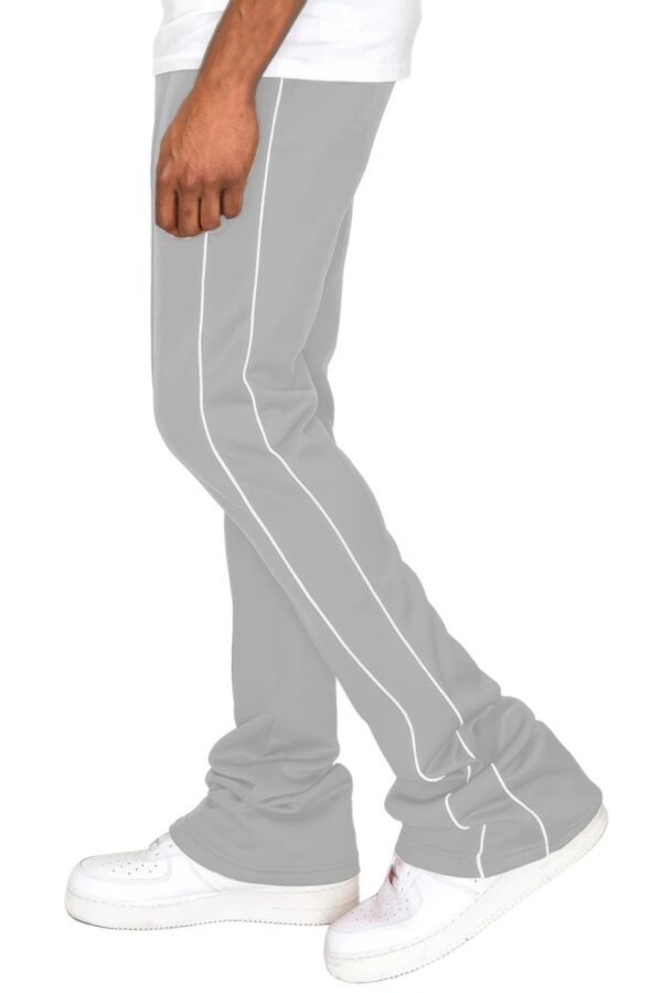 Men’s Stacked Flare Track Pants with White Side Piping