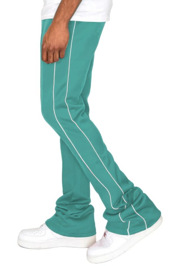 Men’s Stacked Flare Track Pants with White Side Piping
