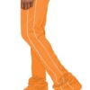 Men’s Stacked Flare Track Pants with White Side Piping