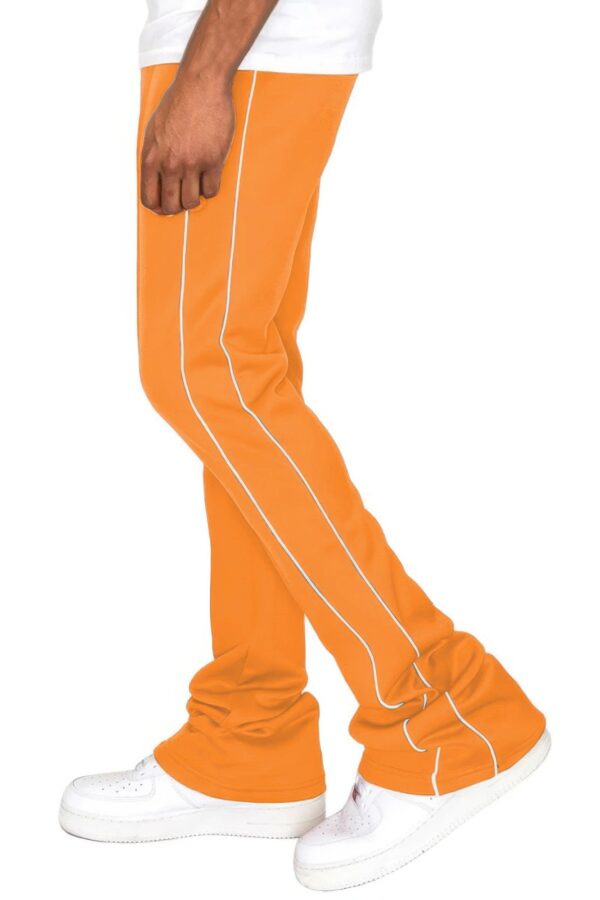 Men’s Stacked Flare Track Pants with White Side Piping