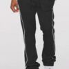 Men’s Stacked Flare Track Pants with White Side Piping