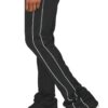 Men’s Stacked Flare Track Pants with White Side Piping