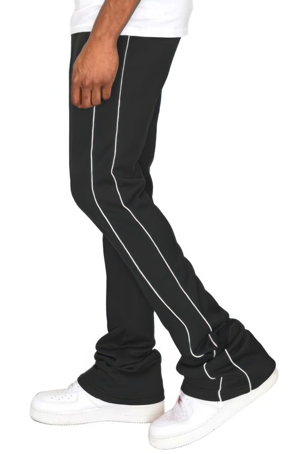 Men’s Stacked Flare Track Pants with White Side Piping