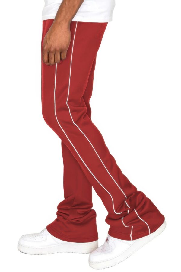 Men’s Stacked Flare Track Pants with White Side Piping