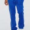 Men’s Stacked Flare Track Pants with White Side Piping