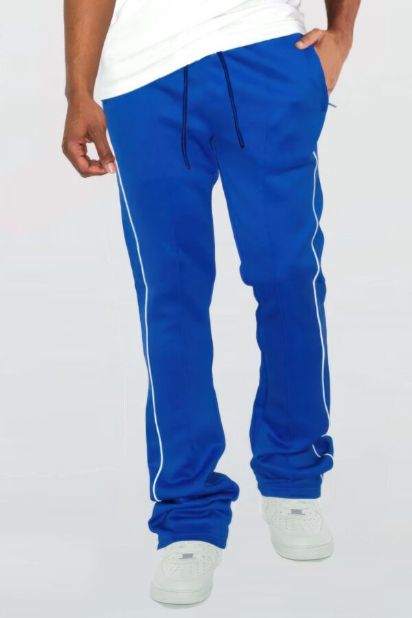 Men’s Stacked Flare Track Pants with White Side Piping