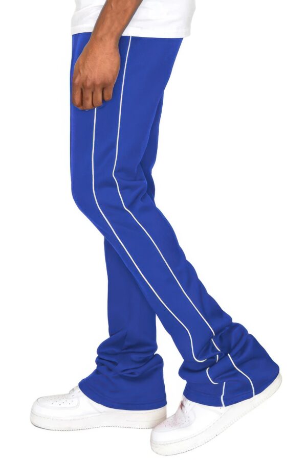 Men’s Stacked Flare Track Pants with White Side Piping