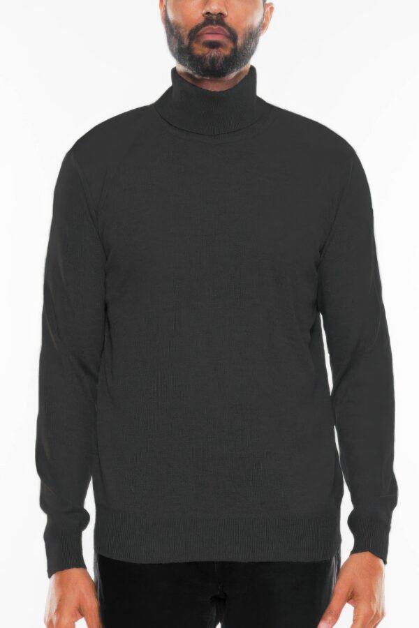 Men’s Solid Turtleneck Sweater – Classic Knit Collar