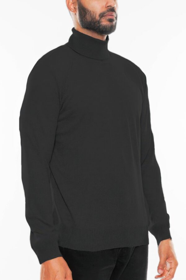 Men’s Solid Turtleneck Sweater – Classic Knit Collar