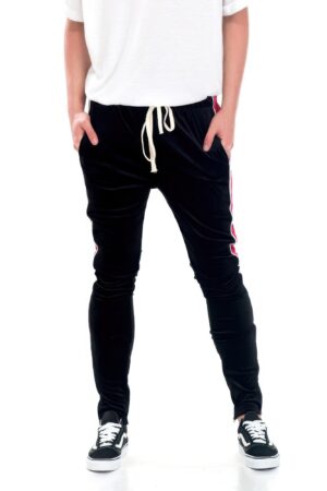 Velvet Pants – Skinny Joggers with Ankle Zippers