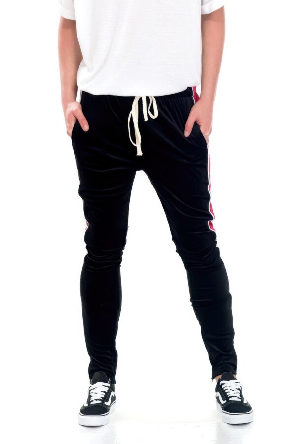Velvet Pants – Skinny Joggers with Ankle Zippers