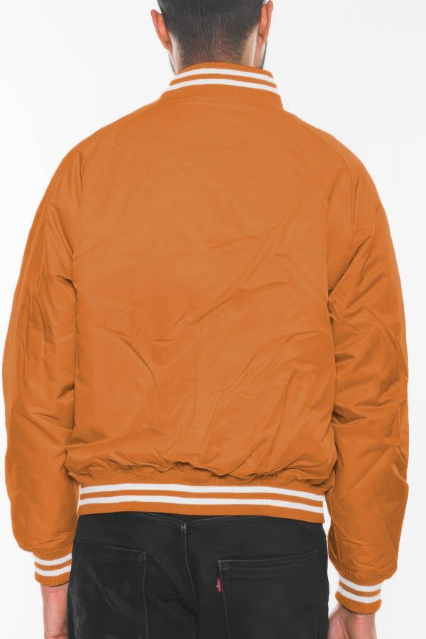 Men’s Polyester Bomber Jacket with Striped Collar