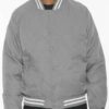Men’s Polyester Bomber Jacket with Striped Collar