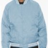 Men’s Polyester Bomber Jacket with Striped Collar