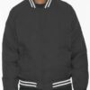 Men’s Polyester Bomber Jacket with Striped Collar