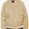 Men’s Polyester Bomber Jacket with Striped Collar