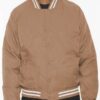 Men’s Polyester Bomber Jacket with Striped Collar