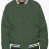 Men’s Polyester Bomber Jacket with Striped Collar