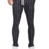 Pin Stripe Track Pants – Zipper Hem, Black & White