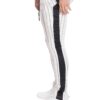 Pin Stripe Track Pants – Zipper Hem, Black & White