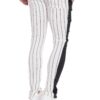 Pin Stripe Track Pants – Zipper Hem, Black & White