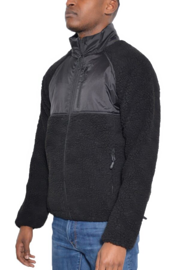 Full Zip Sherpa Fleece Jacket – Zipper Chest Pocket