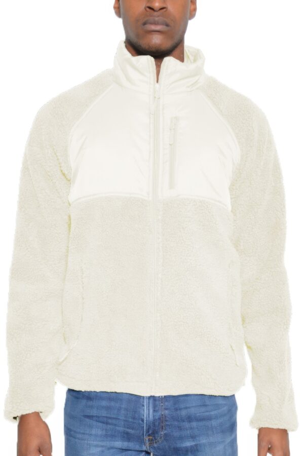 Full Zip Sherpa Fleece Jacket – Zipper Chest Pocket