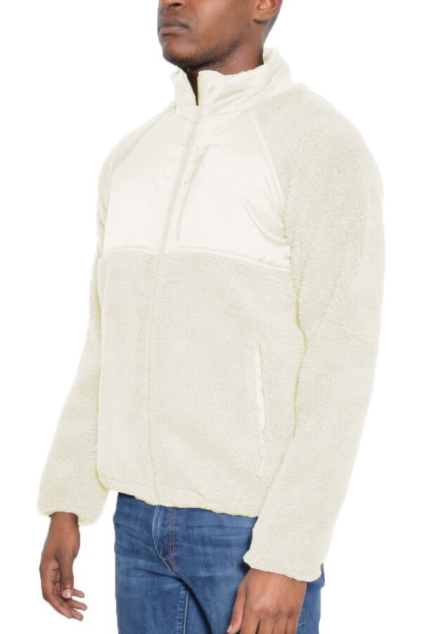 Full Zip Sherpa Fleece Jacket – Zipper Chest Pocket
