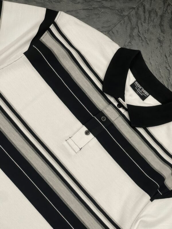 Old School Striped Pique Polo Shirt – Men’s Two-Tone
