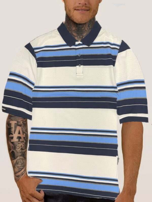 Old School Striped Pique Polo Shirt – Men’s Two-Tone
