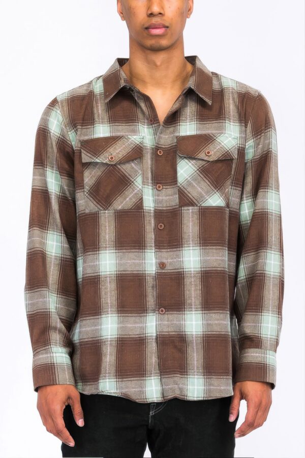 Plaid Flannel Shirt – Regular Fit with Chest Pockets
