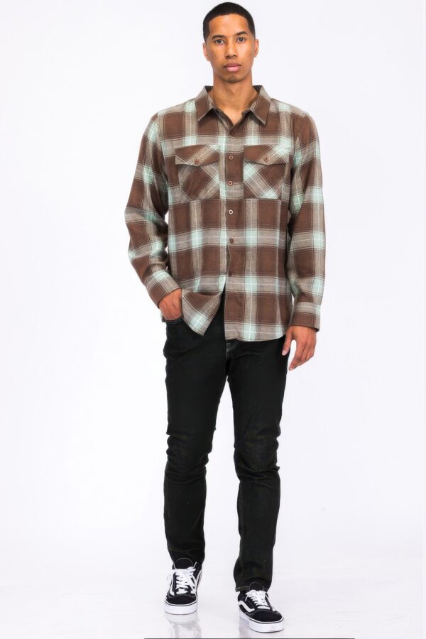 Plaid Flannel Shirt – Regular Fit with Chest Pockets