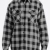 Men’s Quilted Padded Flannel Shirt-Jacket – Angled Pockets