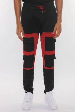 Color Block Cargo Track Pant – Contrast Panel Design