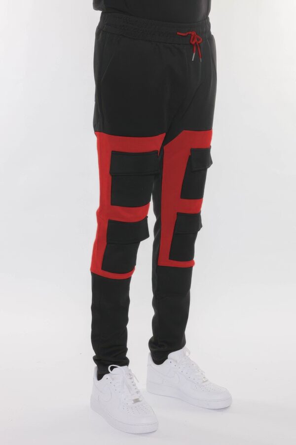 Color Block Cargo Track Pant – Contrast Panel Design