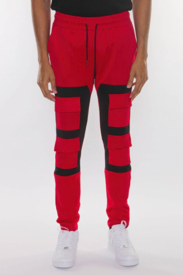 Color Block Cargo Track Pant – Contrast Panel Design