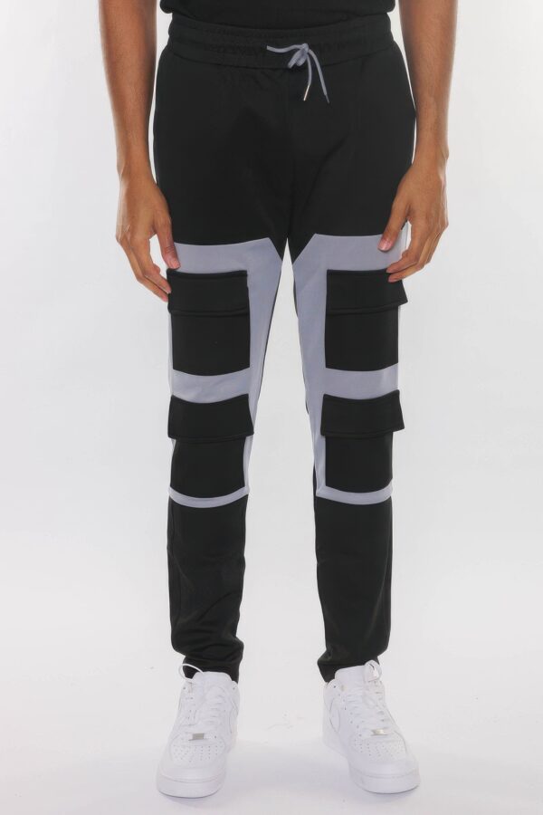 Color Block Cargo Track Pant – Contrast Panel Design