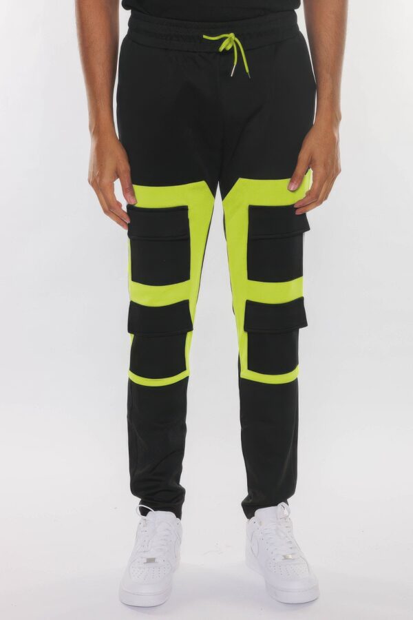 Color Block Cargo Track Pant – Contrast Panel Design