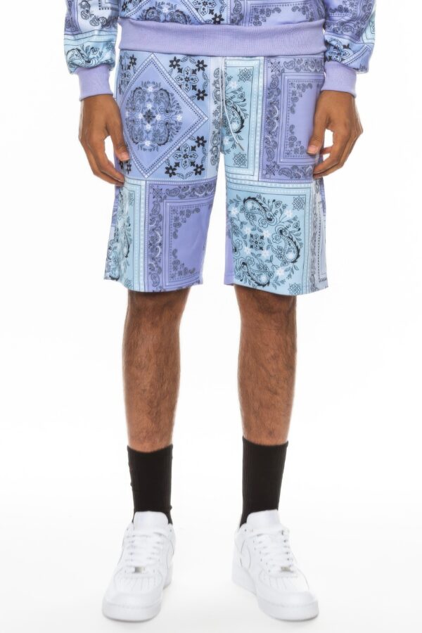 Men’s Paisley Bandana Sweat Shorts – Bold Print