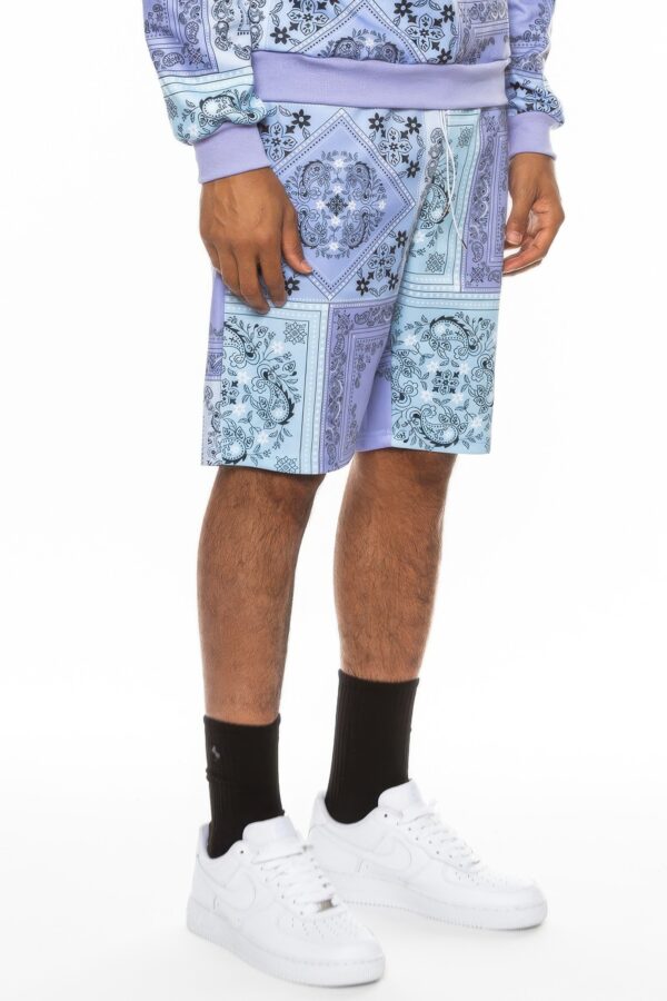 Men’s Paisley Bandana Sweat Shorts – Bold Print