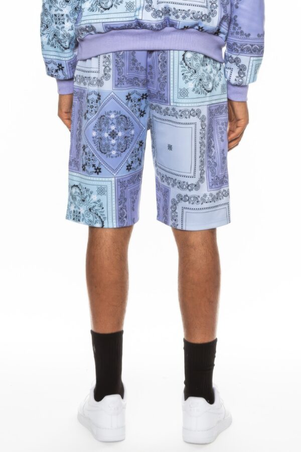 Men’s Paisley Bandana Sweat Shorts – Bold Print