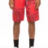 Men’s Paisley Bandana Sweat Shorts – Bold Print
