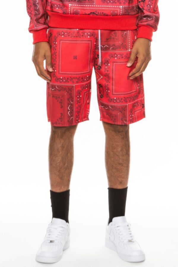 Men’s Paisley Bandana Sweat Shorts – Bold Print